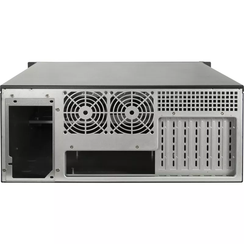INTER-TECH IPC 4U-4508 Black 4U serverinis/kompiuterio korpusas, montuojamas į stelažą