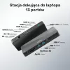 Dokavimo stotelė UNITEK D1079A USB4 Juoda 100W Power Delivery