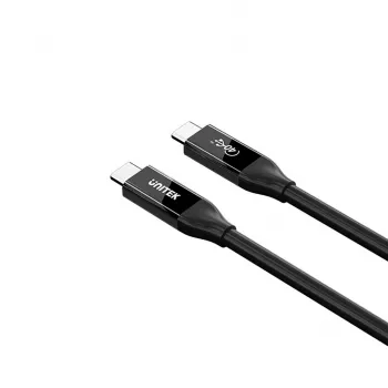 USB-C kabelis Unitek C14100ABK01-2M — 2 m, 100 W galios perdavimas, 40 Gbps duomenų perdavimas