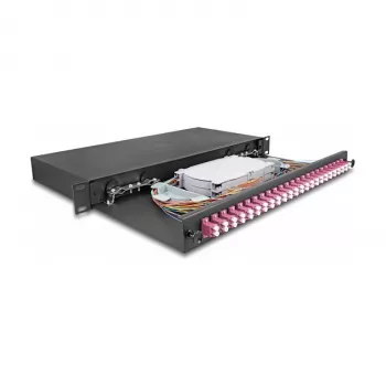 DeLOCK 67011 19 colių optinio pluošto sujungimo dėžutė, 24 x LC Duplex OM4, 1U