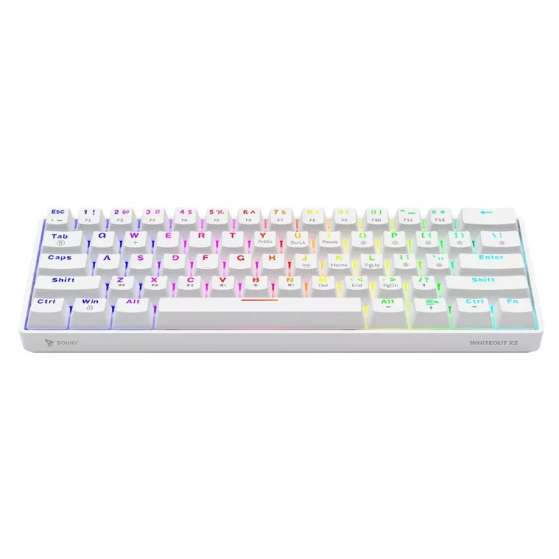 Mechaninė klaviatūra Whiteout X2, Outemu Brown, Hot Swap Savio Savgk-whit