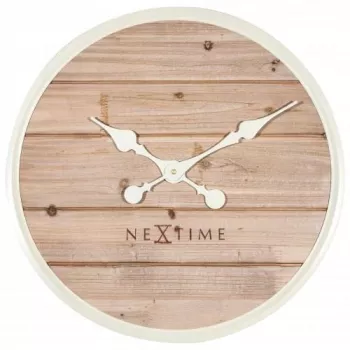 NeXtime klok 3134wi Plank sieninis laikrodis, Ø50 cm, baltas