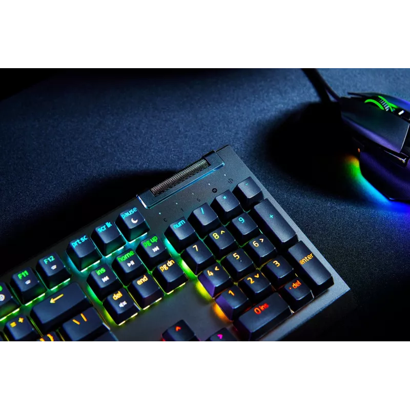 Razer BlackWidow V4 X mechaninė žaidimų klaviatūra, Yellow jungikliai, US išdėstymas, laidinė, juoda