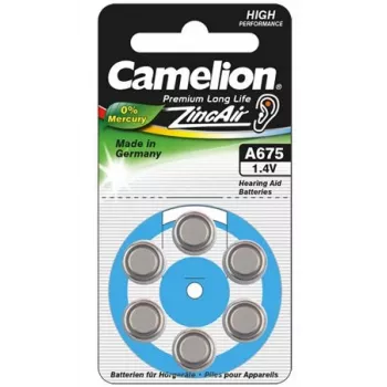 Camelion A675/DA675/ZL675 cinko-oro elementai, 6 vnt.