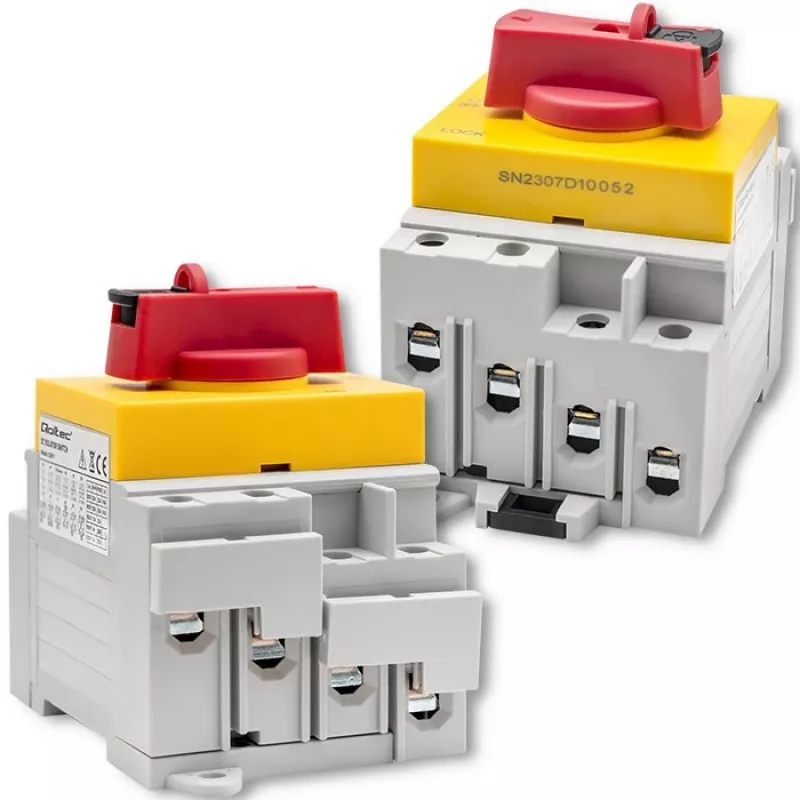 Qoltec 52611 nuolatinės srovės izoliatorius su užrakinimo funkcija | Pagrindinis jungiklis | 1200V | 32A | 8kV | 4P