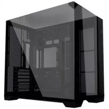 Lian Li O11 Vision Compact PC korpuso komplektas + 3x UNI FAN SL-INF 120 Reverse Blade ventiliatorius - juodas