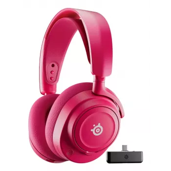 Ausinės STEELSERIES Arctis Nova 7X Wireless Gen 2 – belaidės, Bluetooth, uždengiančios ausis, lankeliu, 20–20000 Hz, 325 g, rausvai violetinė