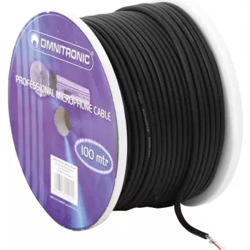 Mikrofono kabelis Omnitronic 2x0,22 mm² 100 m Juodas