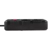 Maitinimo blokas MACLEAN MCE392 B — 4 lizdai, 3×USB, 110–240V, 2.1A, 2500W, 1,5 m laidas, juodas