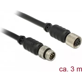 Serijinis kabelis Navilock 62973 M8 3m Juodas