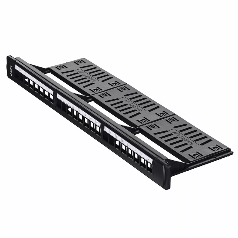 Patch panel 1U LANBERG PPKS-1124-B, 24 prievadai, 1U, ABS, juoda, 482,6×44,5×154 mm
