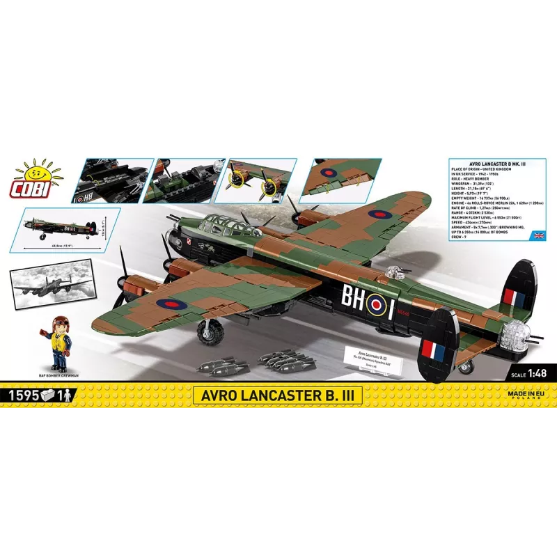 Konstruktorius Avro Lancaster B.III 1595 kaladėlių