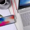 USB–Lightning laidas Aukey CB-AL01 Raudonas — Pintas nailoninis, Lightning jungtis Apple įrenginiams