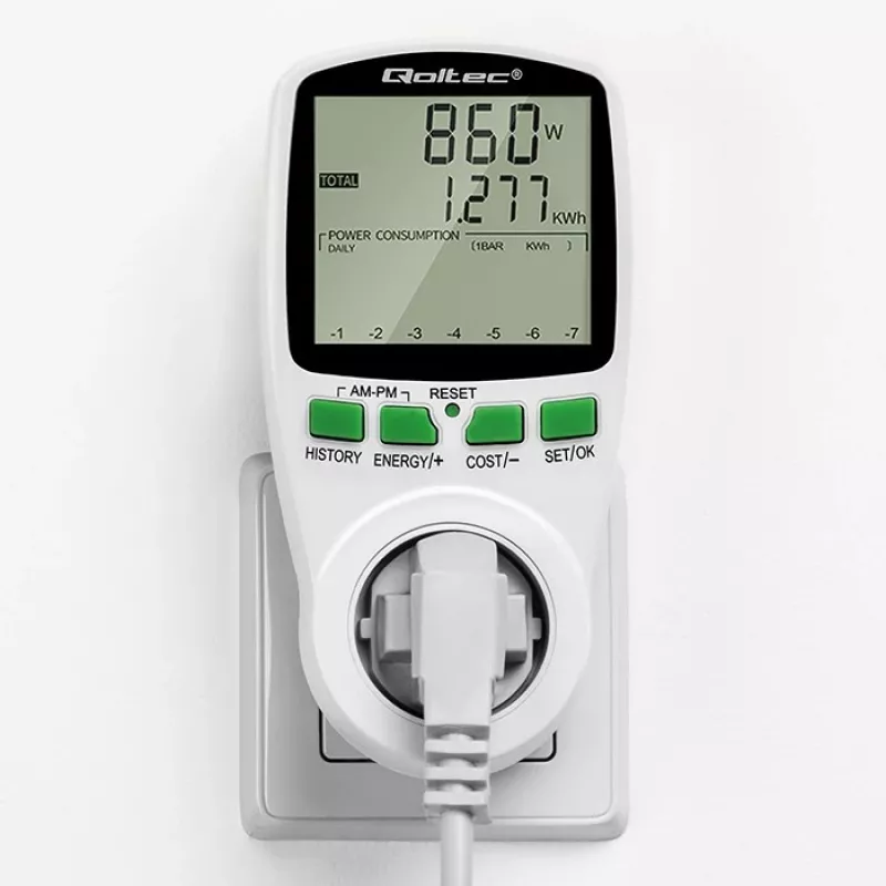 Energijos matuoklis QOLTEC PM0627 3680W su istorija