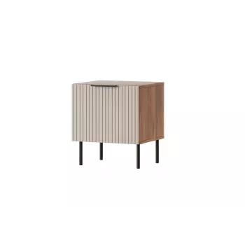 Nakties spintelė Cama Meble ALMERA 50x42x44 cm, 2 vnt., riešutas/kreminė, MDF ir medžio drožlių plokštė