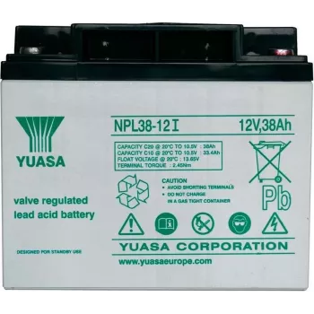 Sandarus AGM akumuliatorius Yuasa NPL38-12 12V 38Ah budėjimo ir cikliniam naudojimui