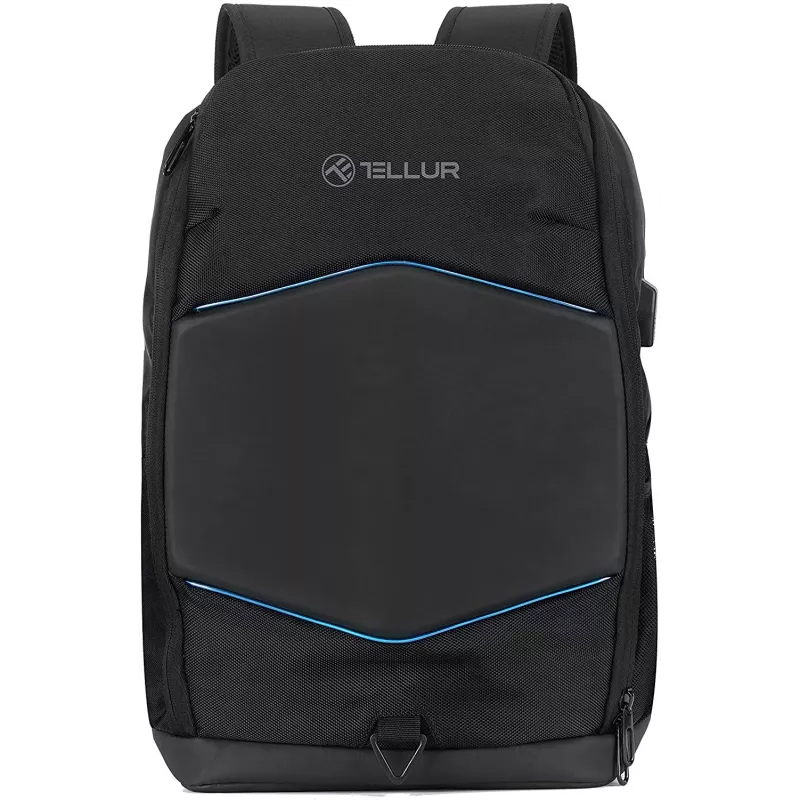 Kuprinė nešiojamam kompiuteriui Tellur TLL611282 su USB prievadu ir apšvietimo juostele, juoda