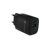 NATEC Ribera GaN NUC-2141 sieninis įkroviklis, 30W, USB-C PD 3.0 + USB-A QC 3.0, 110–240V, juodas