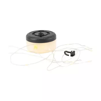 LED girlianda RealPower 492880 šiltai balta, maitinama baterijomis, 8 m, juoda