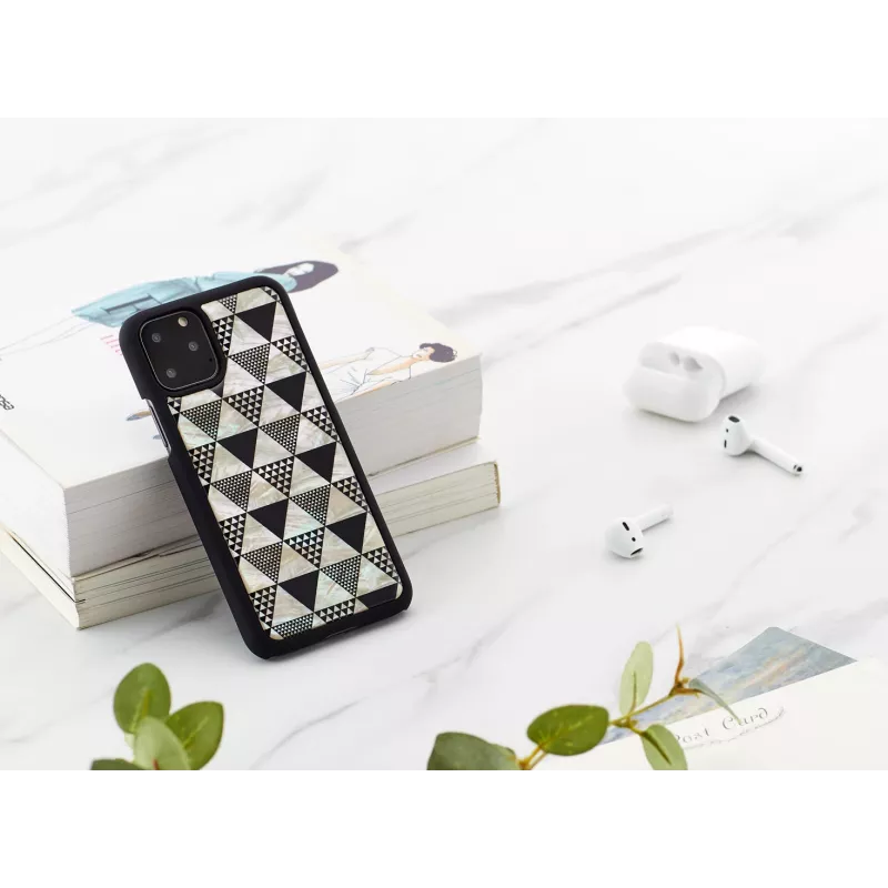Dėklas telefonui iKins iPhone 11 Pro — juodas piramidės raštas