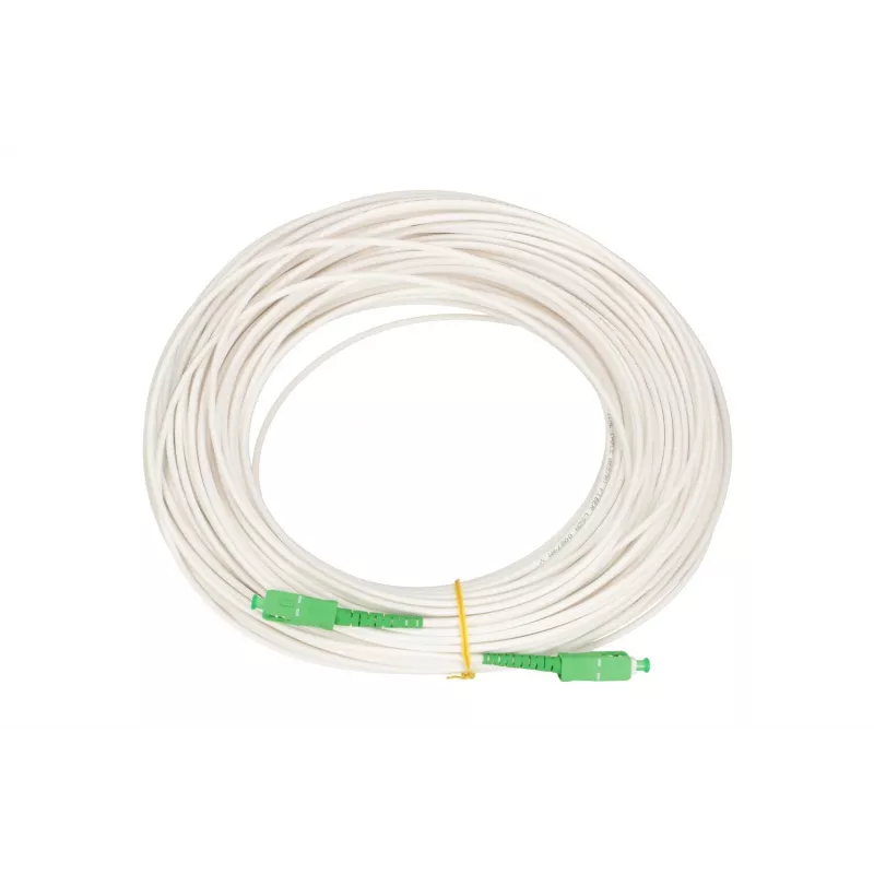 Patchcord Extralink SC/APC–SC/APC vienmodis G.657.A2 3 mm Simpleksas LSOH 10 m, baltas