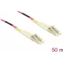 Tinklo kabelis DELOCK LWL LC Duplex į LC Duplex Multimode OM4 50m Geltonas
