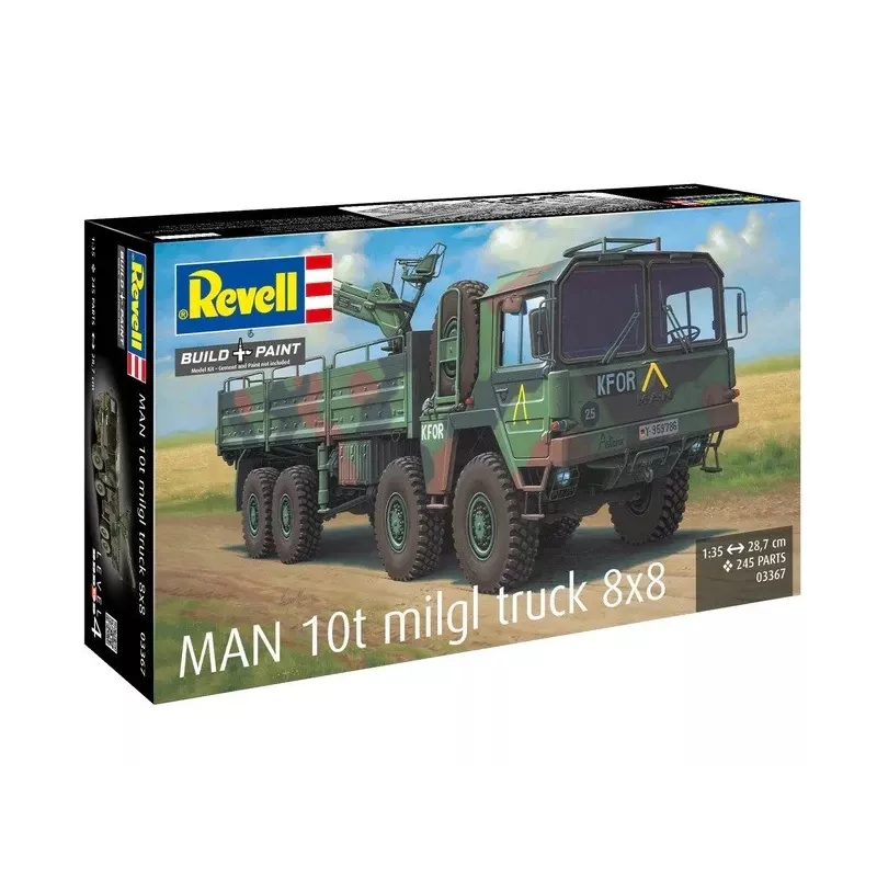 Plastikinis modelio rinkinys REVELL Man 10T Milgl 8x8 sunkvežimis 1/35 mastelis
