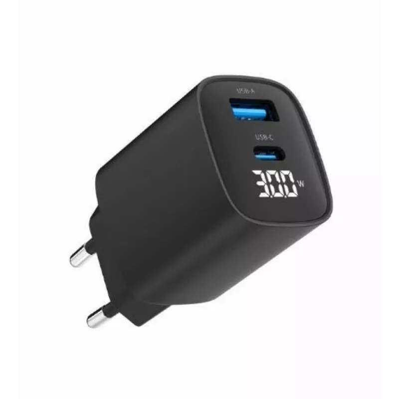 Mobiliojo įrenginio įkroviklis Gembird TA-UC-PDQC30LCD-BK-01 Greitas įkrovimas Juodas