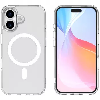 4smarts Apple iPhone 16 Plus apsauginis dėklas su stiklu, skaidrus, MagSafe suderinamas