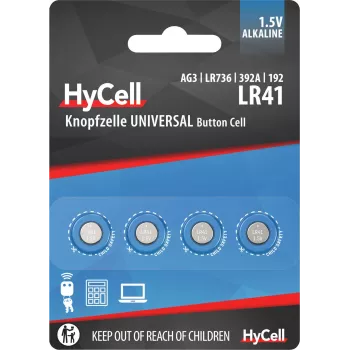 Ansmann HyCell 1516-0025 – Baterija vienkartinė – LR41 – Šarminė – 1,5 V – 4 vnt. – Sidabrinė