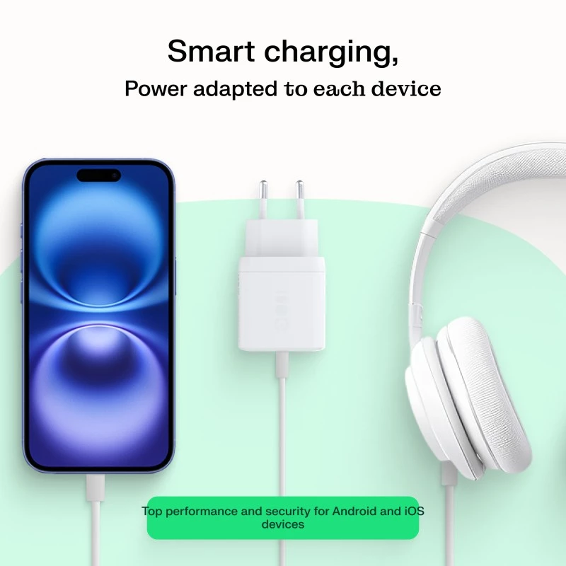 Green Cell PowerSource Solo30 30W USB-C maitinimo adapteris baltas