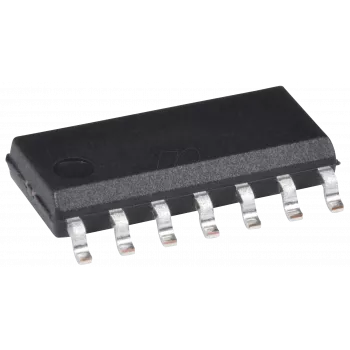 Žeminamasis perjungiamasis stabilizatorius Texas Instruments LM2574 M-ADJ — reguliuojama išėjimo įtampa 1,2–37 V, įėjimo įtampa 4–40 V, SO-14