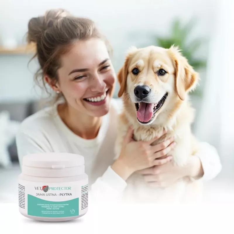 Burnos higienos milteliai JM Sante Vet Protector 60 g šunims ir katėms, maisto papildas suaugusiems augintiniams
