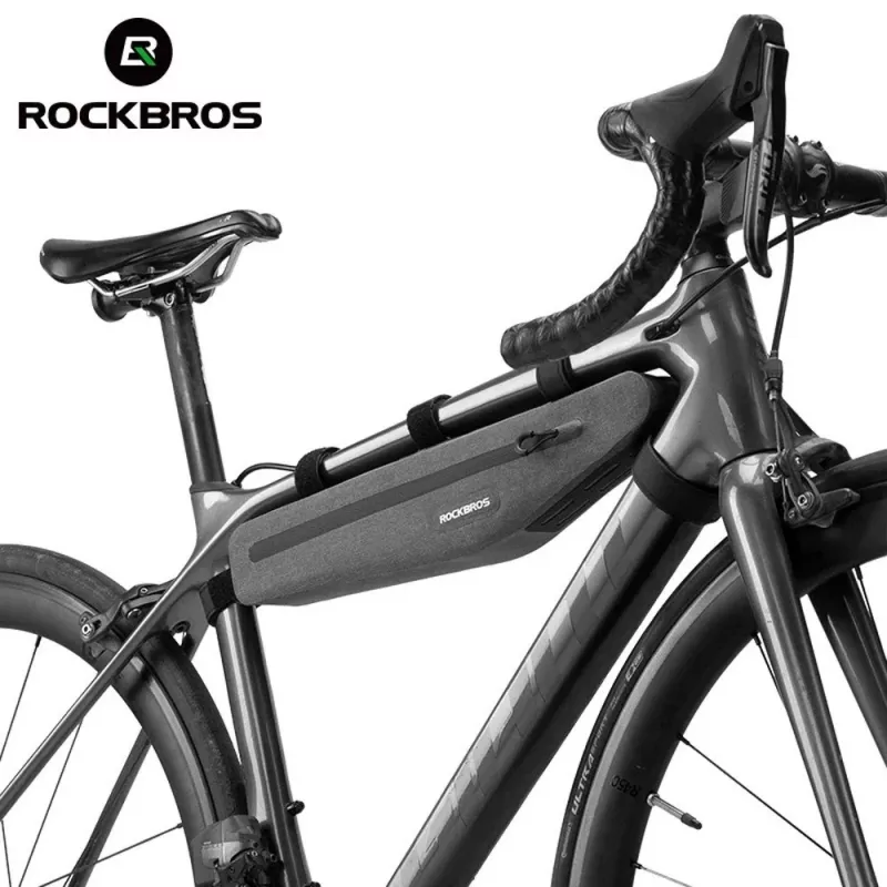 Dviračio rėmo krepšys Rockbros AS-052 pilkas, vandeniui atsparus