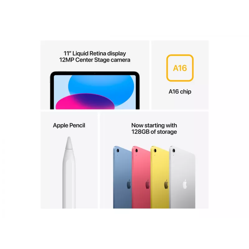 Planšetinis kompiuteris Apple iPad 11 colių A16 128GB 5G LTE-TDD & LTE-FDD mėlynas