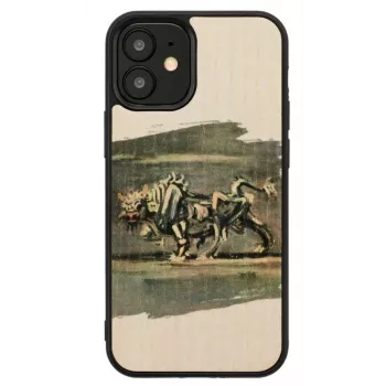 Dėklas Man and Wood iPhone 12 mini – baltas jaučio dizainas