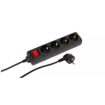 MicroConnect MC-GRU00415BS ilginimo laidas 1,5 m 4 kištukiniai lizdai Juodas