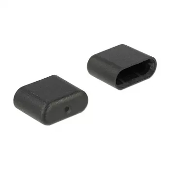DeLOCK 64008 USB Type-C kištukinio lizdo apsauginis dangtelis, juodas, 10 vnt.