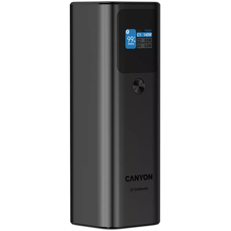 Canyon PB-2010 - Powerbank - Li-Pol - 27 000 mAh - Skaitmeninis ekranas - 2xUSB-C + 1xUSB-A - 140W