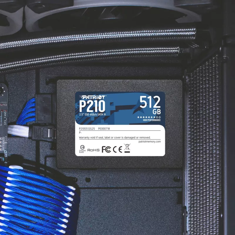 2,5 colio SATA III SSD PATRIOT P210 512 GB — 500 MB/s skaitymas, 400 MB/s rašymas