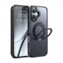 Apsauginis dėklas McDodo PC-4930 MagSafe, skirtas iPhone 16, su integruotu stovu, juodas