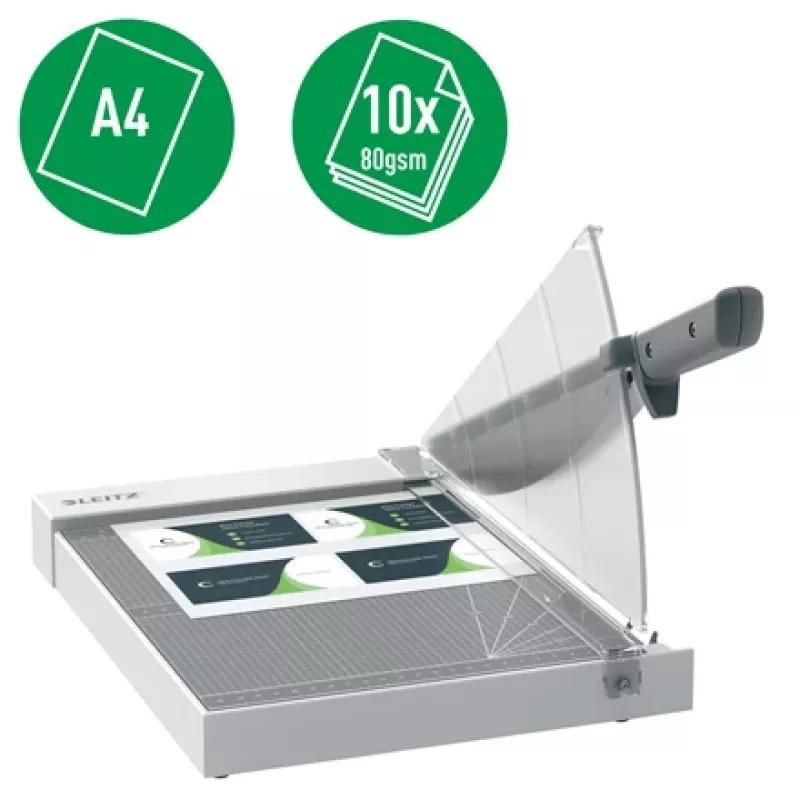 Leitz Precision Home Office popieriaus pjaustyklė A4, 10 lapų, rankinis spaustuvas, nerūdijantis plienas, A4, 80 g/m², antracitas