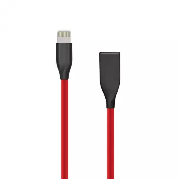 Silicone laidas USB – Lightning, 2 m (raudonas)