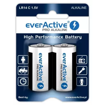 Šarminės baterijos everActive Pro LR14 C 1,5 V 8000 mAh — 2 vnt.