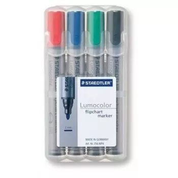 Markeris Staedtler 356 WP4 4 vnt. (juoda, mėlyna, žalia, raudona)