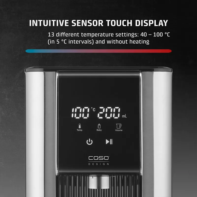 Greitai verdančio vandens dozatorius Caso Turbo HW 620 | 2600 W | 2,5 L | Juodas/Nerūdijantis plienas