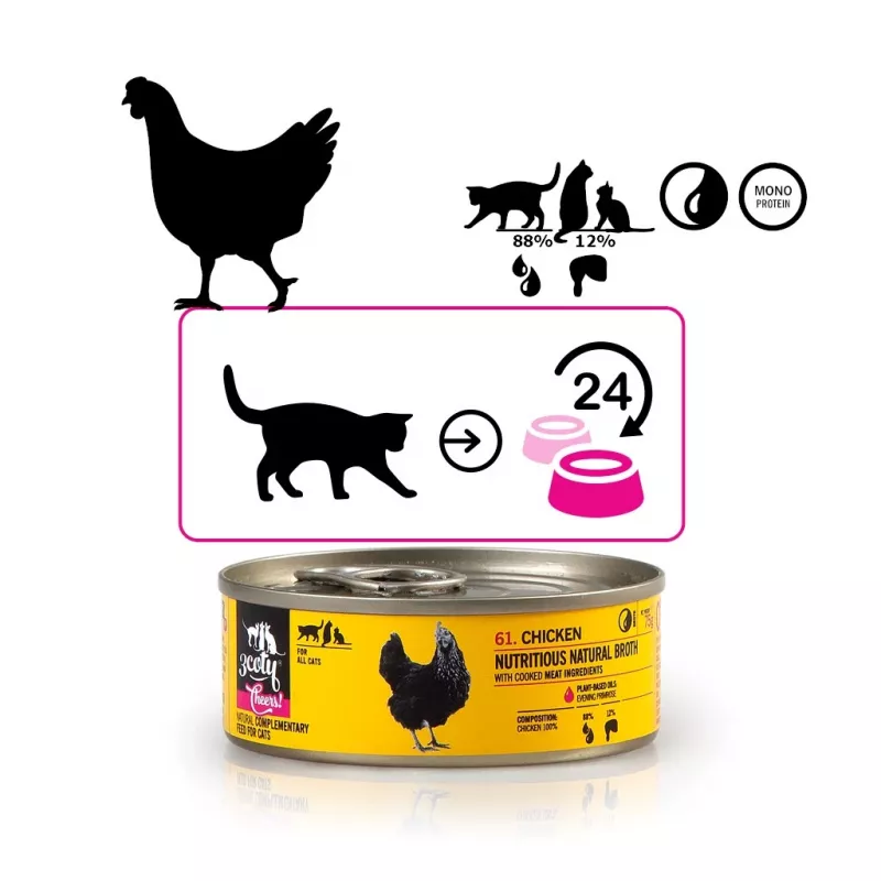 3Coty Chicken Cheers! papildomas šlapias maistas katėms 75 g