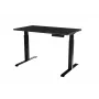 Cama Meble elektrinis reguliuojamo aukščio stalas MOON 121x67 cm, stačiakampis medžio drožlių plokštės stalviršis, 72–120 cm, juodas/san sebastian