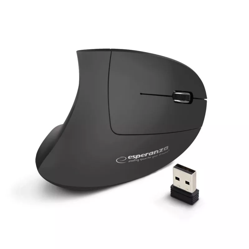 Esperanza EM133 Corvus vertikali bevielė pelė, 2,4 GHz, 1600 DPI