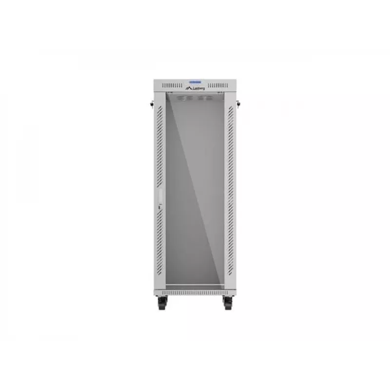 LANBERG 19 colių 32U stovimas serverio spintos stovas 600×600 mm pilkas su perforuotomis durelėmis ir LCD (Flat Pack)